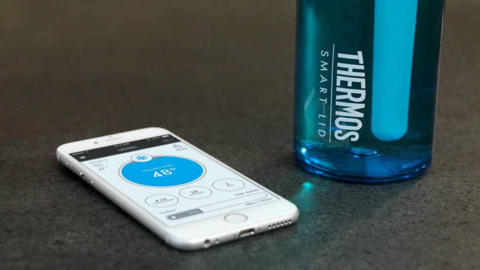 Thermos Hydration Bottle with Connected Smart Lid