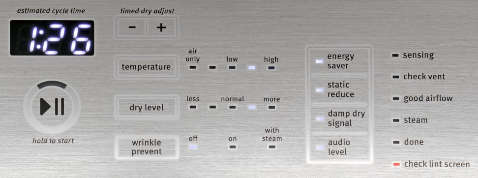Maytag Bravos MEDB855DW Controls