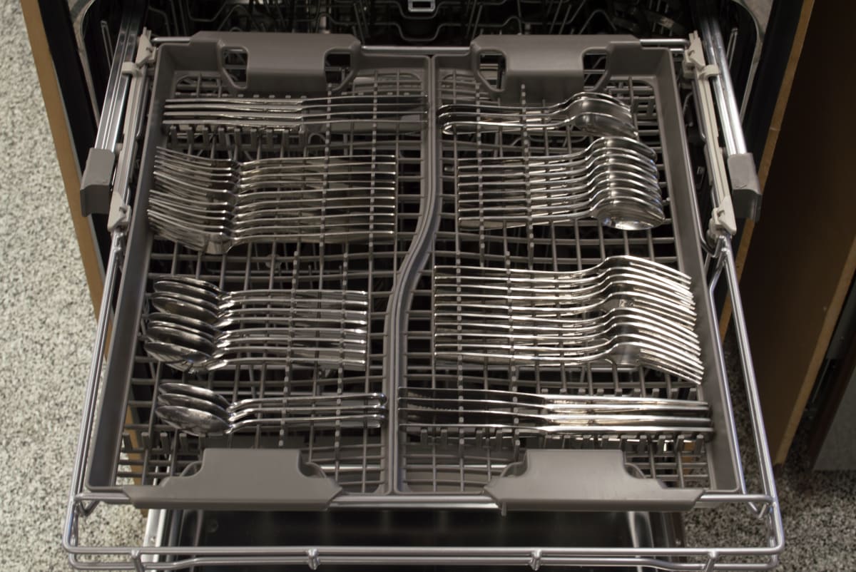 Kitchenaid Kdte204dss Dishwasher Review Reviewed Com Dishwashers The Kitchenaid Kdte204dss Has A Third Rack With Two Removable Cutlery Baskets