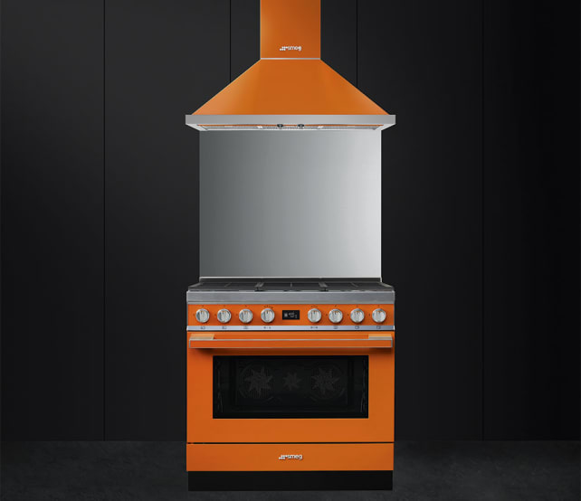 Smeg Portofino Range in Orange