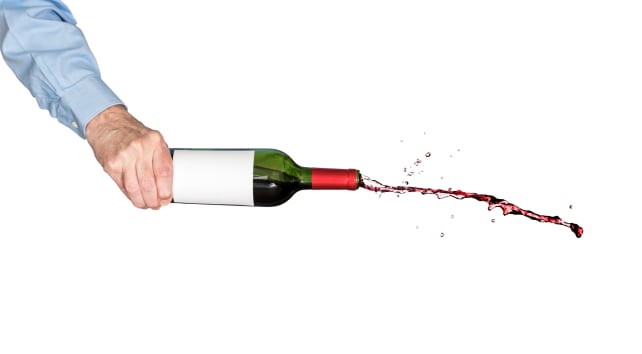 Red wine spilling