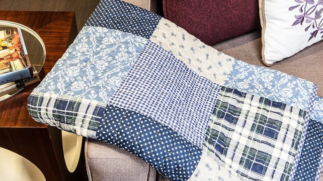Sova Blue Symphony Quilted Throw
