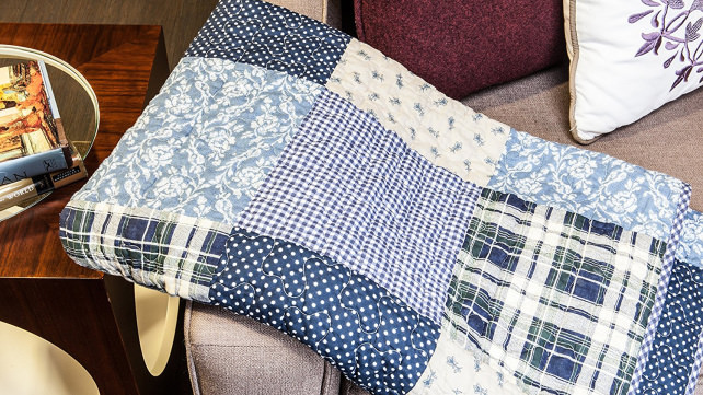 Sova Blue Symphony Quilted Throw